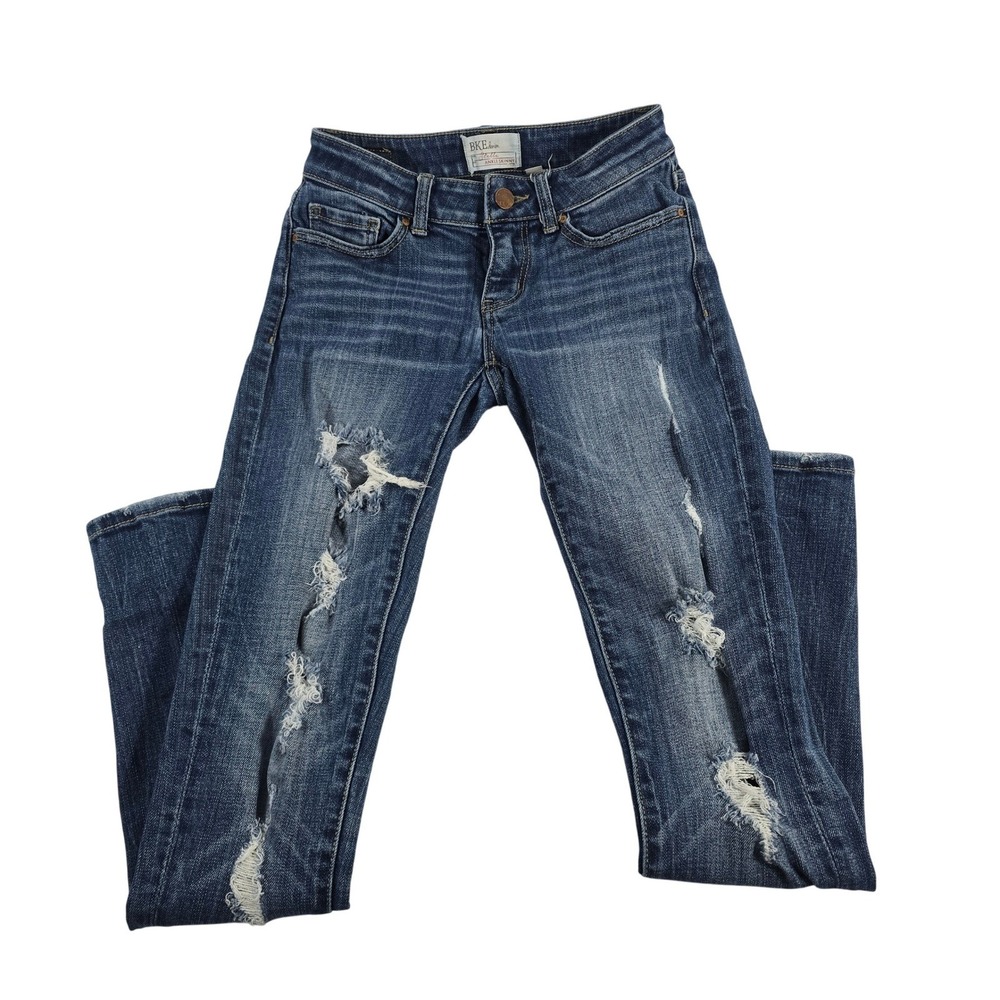BKE denim Stella Ankle Skinny Jeans Distressed Medium Wash Women Size 24